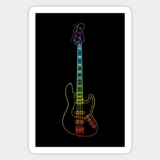 J-Style Bass Guitar Colorful Outline Magnet